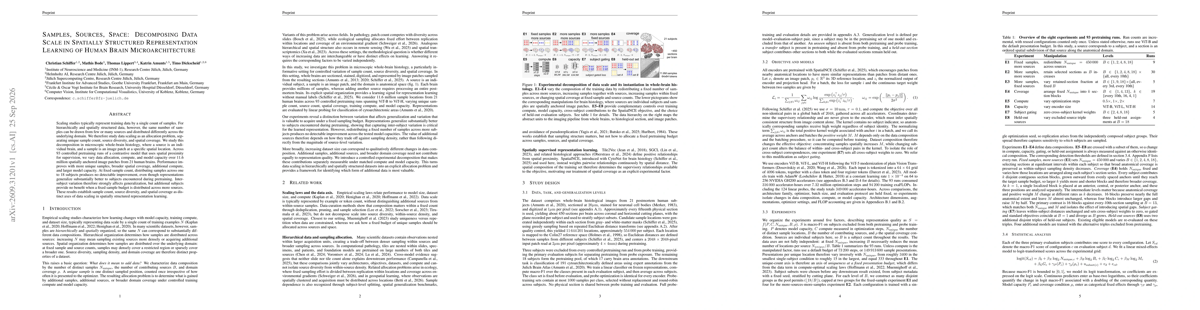 Thumbnail for Samples, Sources, Space: Decomposing Data Scale in Spatially Structured Representation Learning of Human Brain Microarchitecture