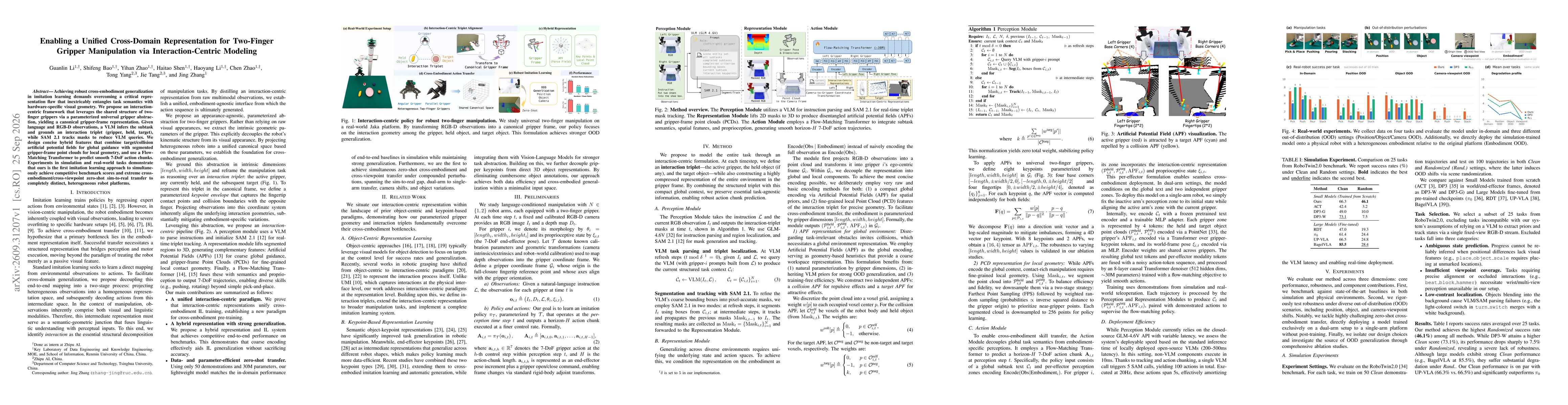 Thumbnail for Enabling a Unified Cross-Domain Representation for Two-Finger Gripper Manipulation via Interaction-Centric Modeling