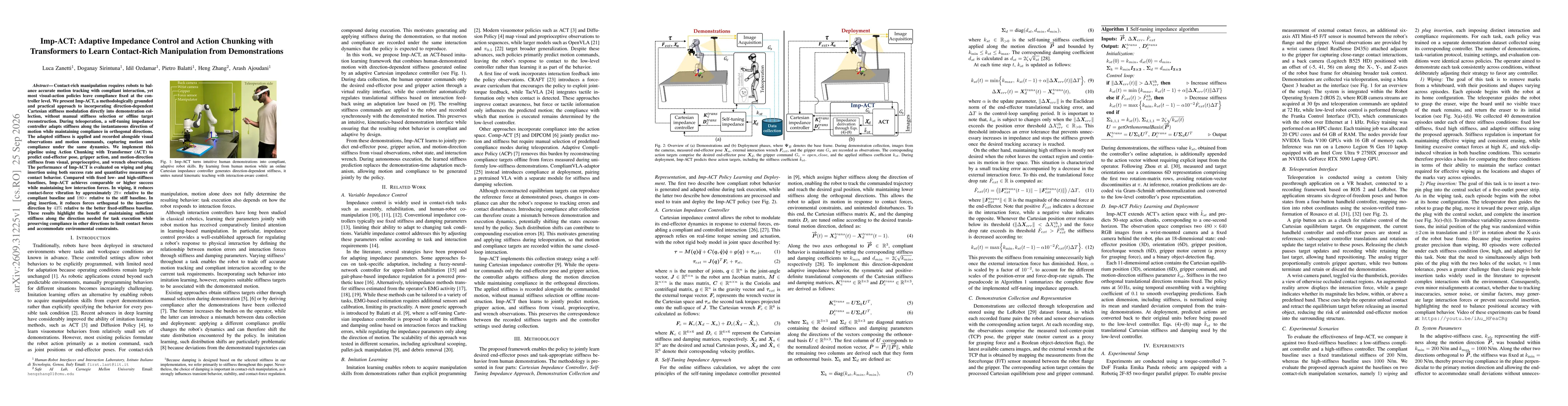 Thumbnail for Imp-ACT: Adaptive Impedance Control and Action Chunking with Transformers to Learn Contact-Rich Manipulation from Demonstrations