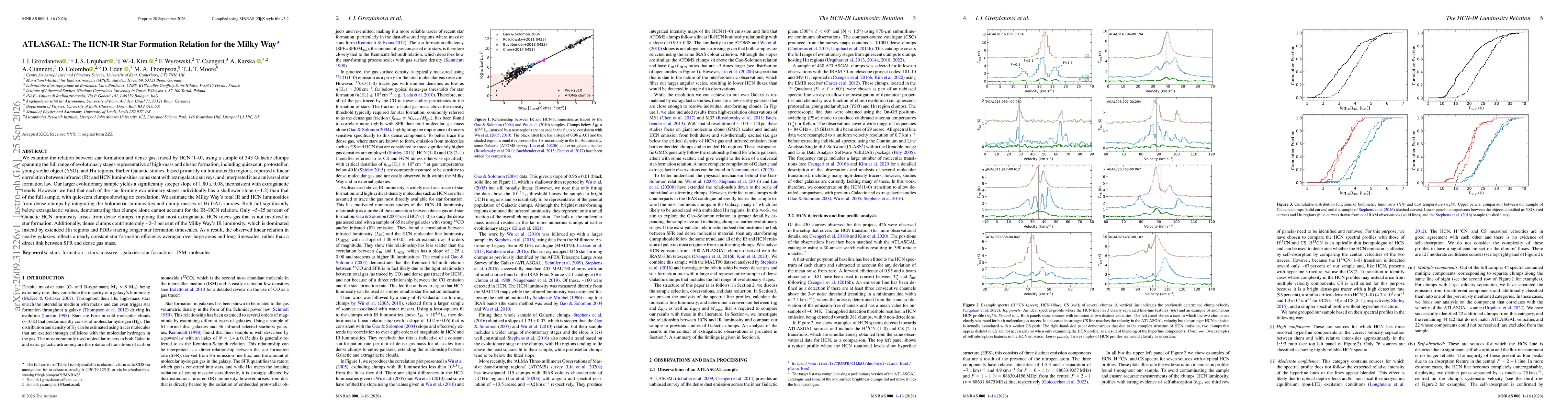 Thumbnail for ATLASGAL: The HCN-IR Star Formation Relation for the Milky Way
