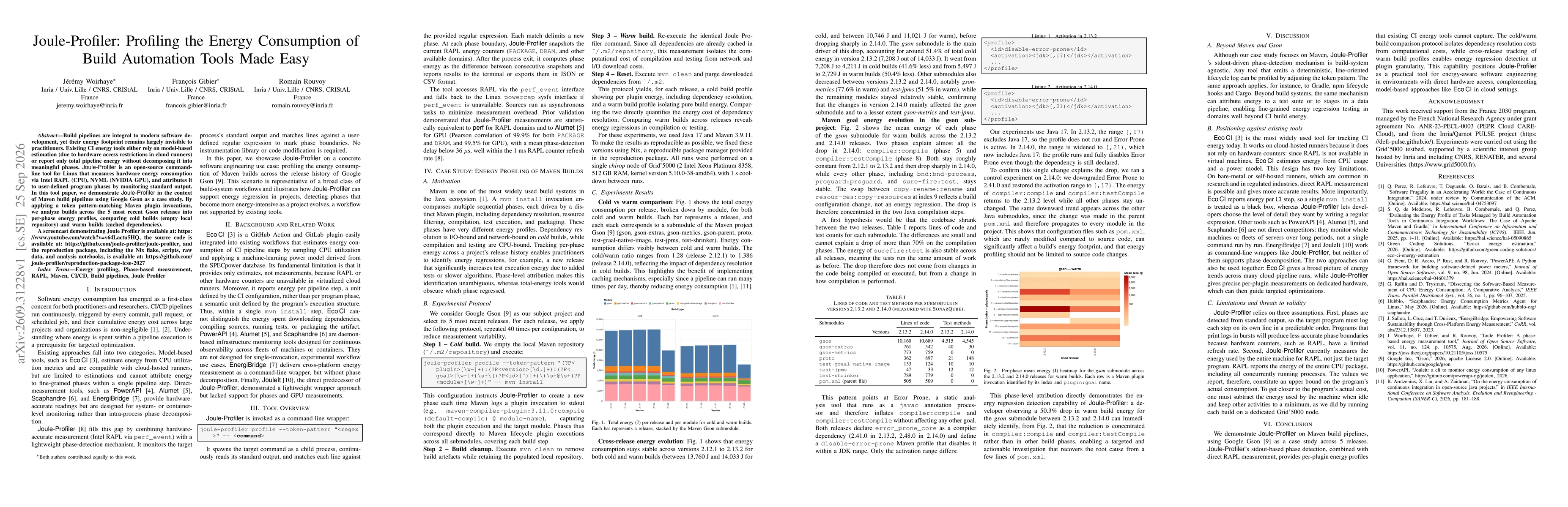 Thumbnail for Joule-Profiler: Profiling the Energy Consumption of Build Automation Tools Made Easy