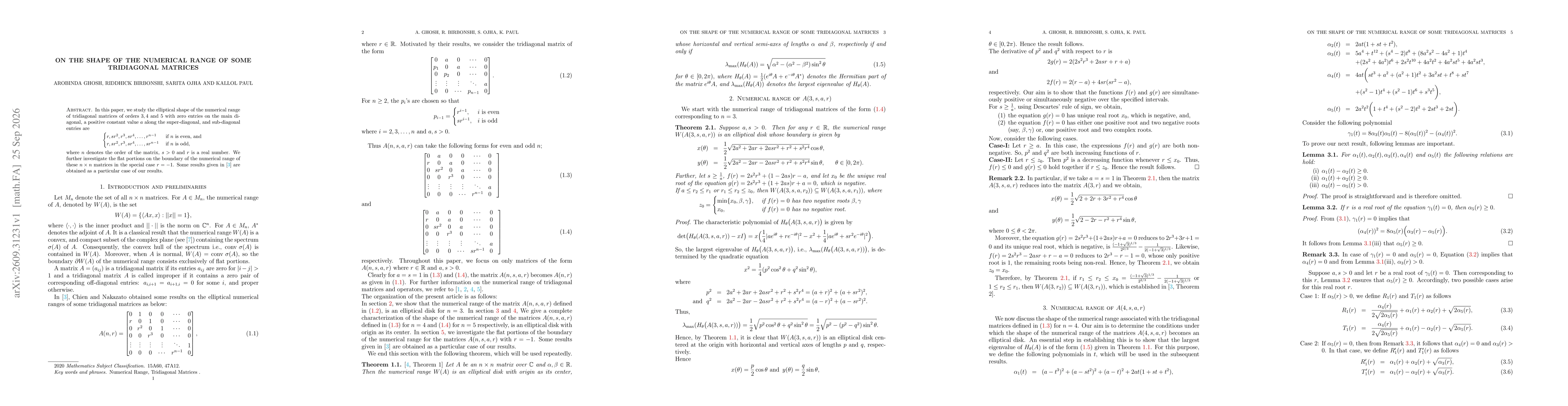 Thumbnail for On the shape of the numerical range of some tridiagonal matrices