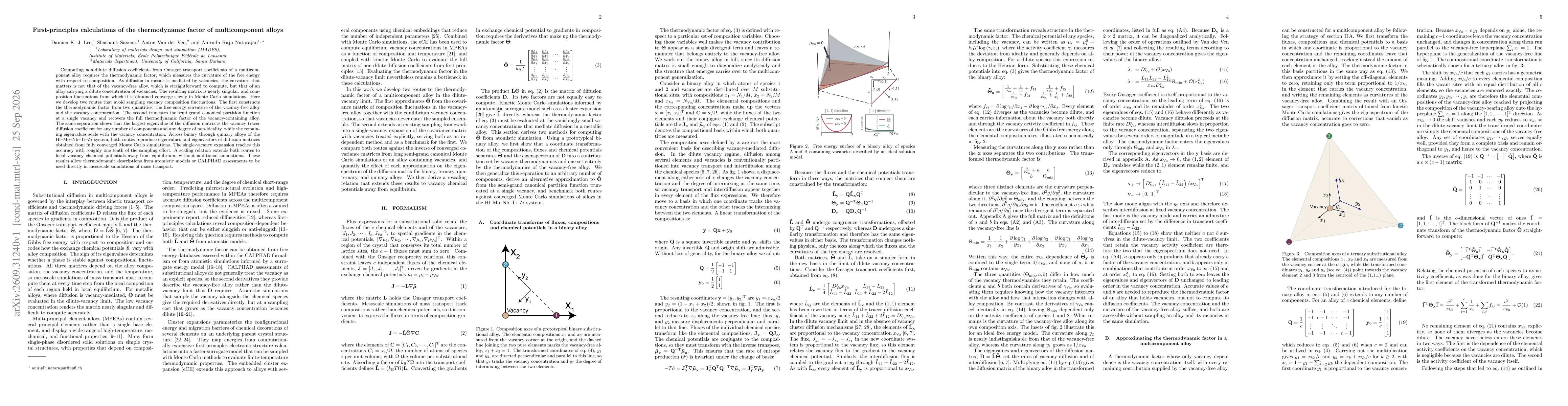 Thumbnail for First-principles calculations of the thermodynamic factor of multicomponent alloys