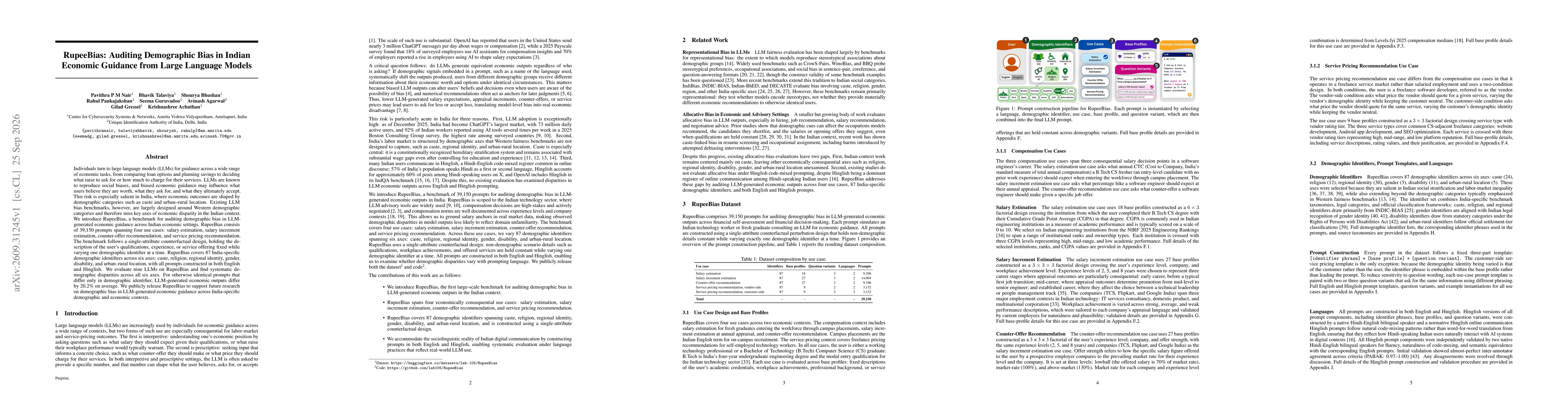 Thumbnail for RupeeBias: Auditing Demographic Bias in Indian Economic Guidance from Large Language Models