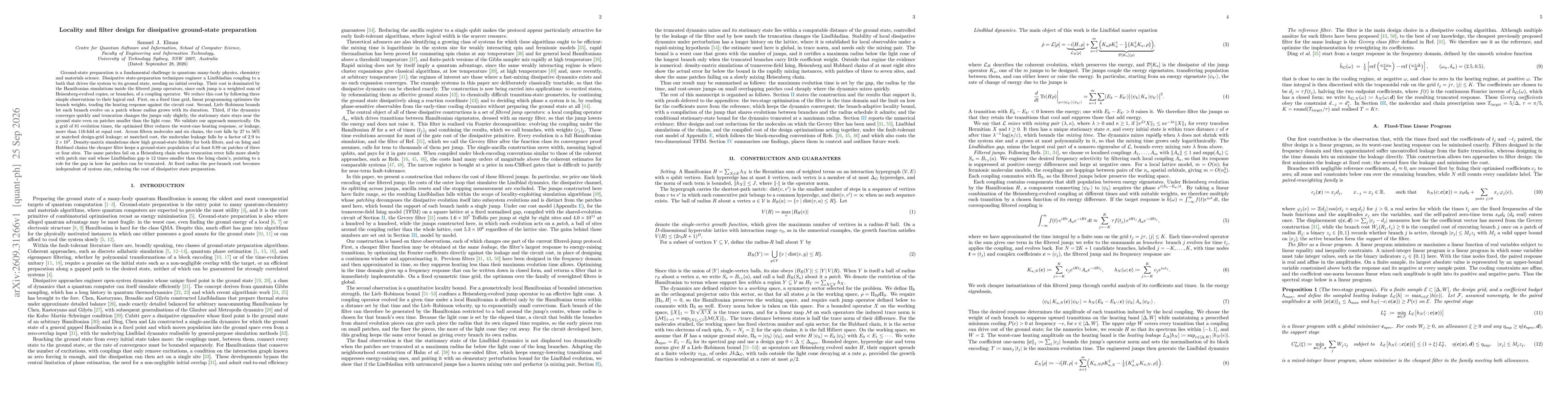 Thumbnail for Locality and filter design for dissipative ground-state preparation