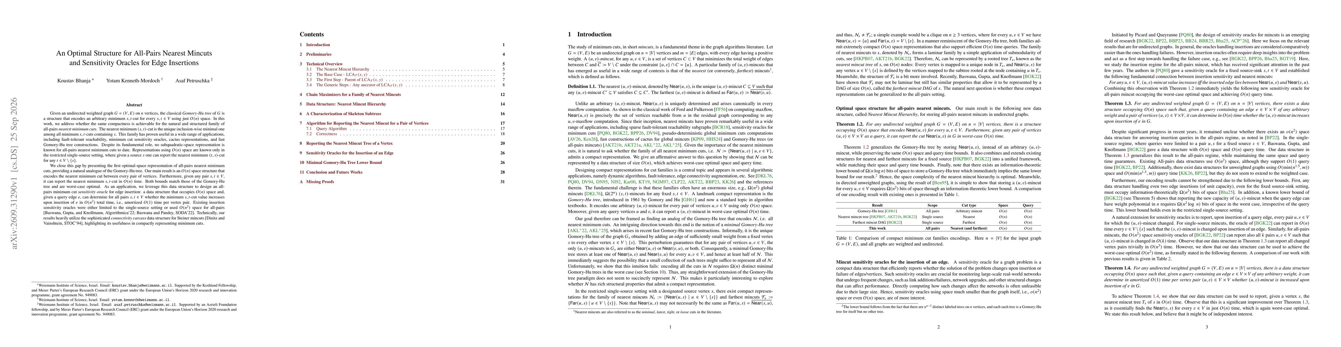 Thumbnail for An Optimal Structure for All-Pairs Nearest Mincuts and Sensitivity Oracles for Edge Insertions