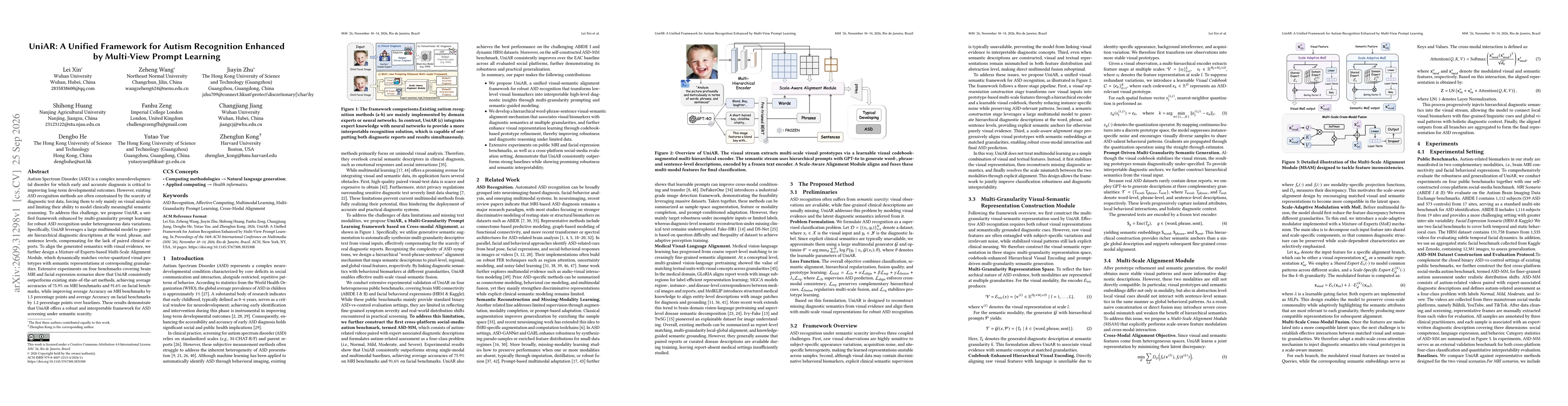 Thumbnail for UniAR: A Unified Framework for Autism Recognition Enhanced by Multi-View Prompt Learning
