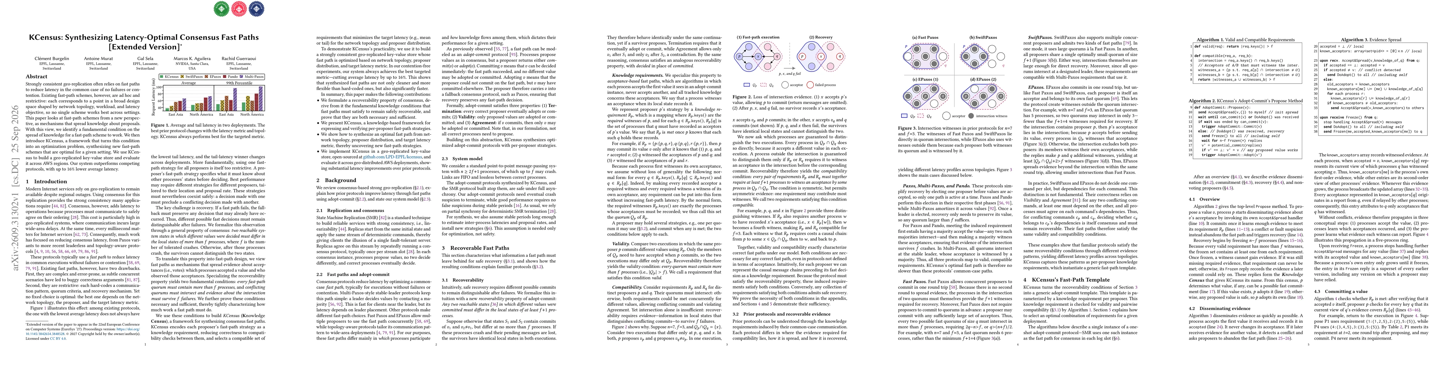 Thumbnail for KCensus: Synthesizing Latency-Optimal Consensus Fast Paths (Extended Version)