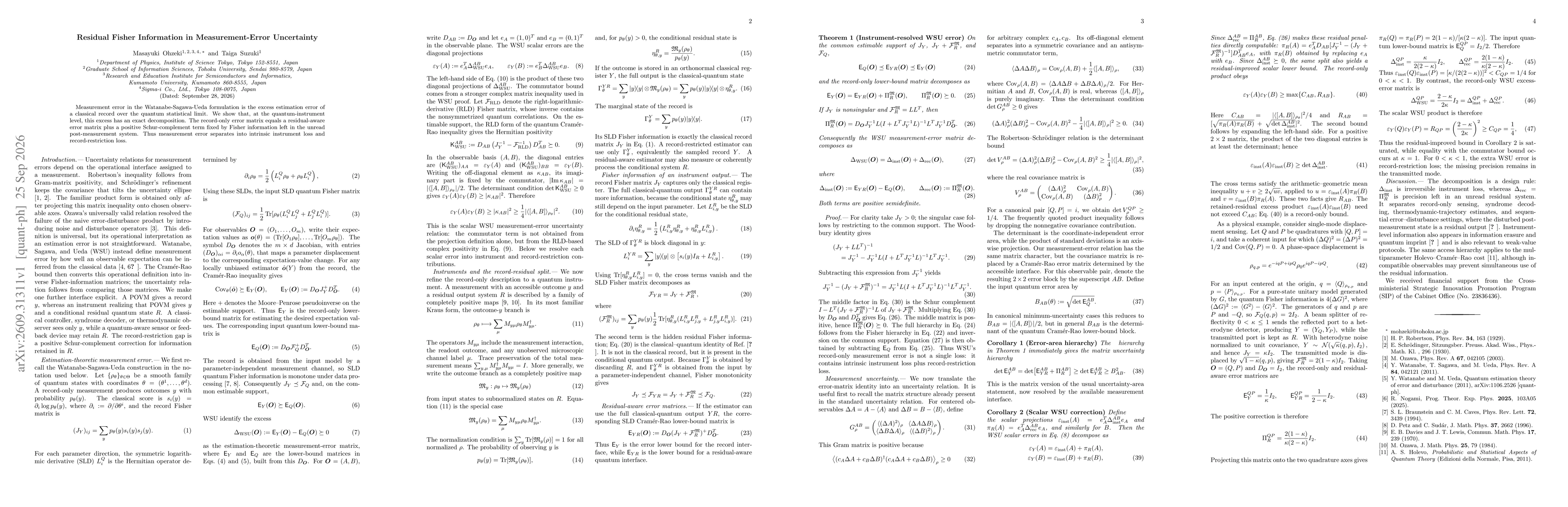 Thumbnail for Residual Fisher Information in Measurement-Error Uncertainty