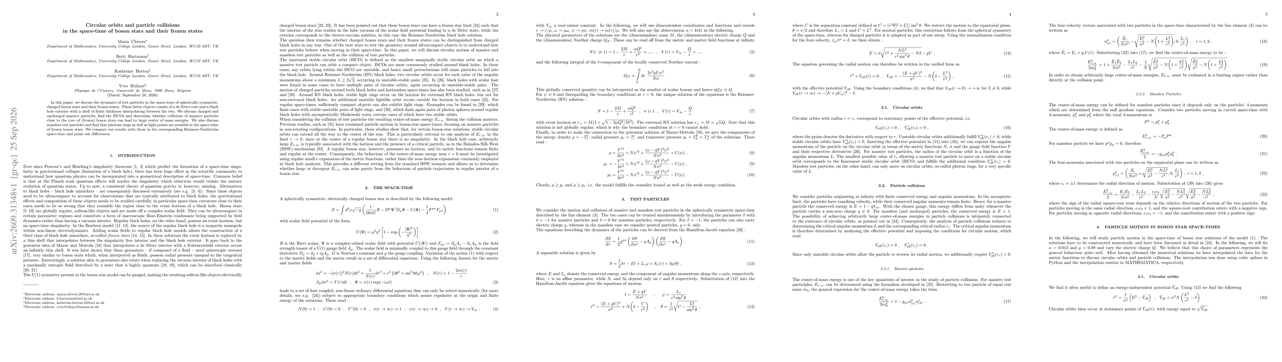Thumbnail for Circular orbits and particle collisions in the space-time of boson stars and their frozen states