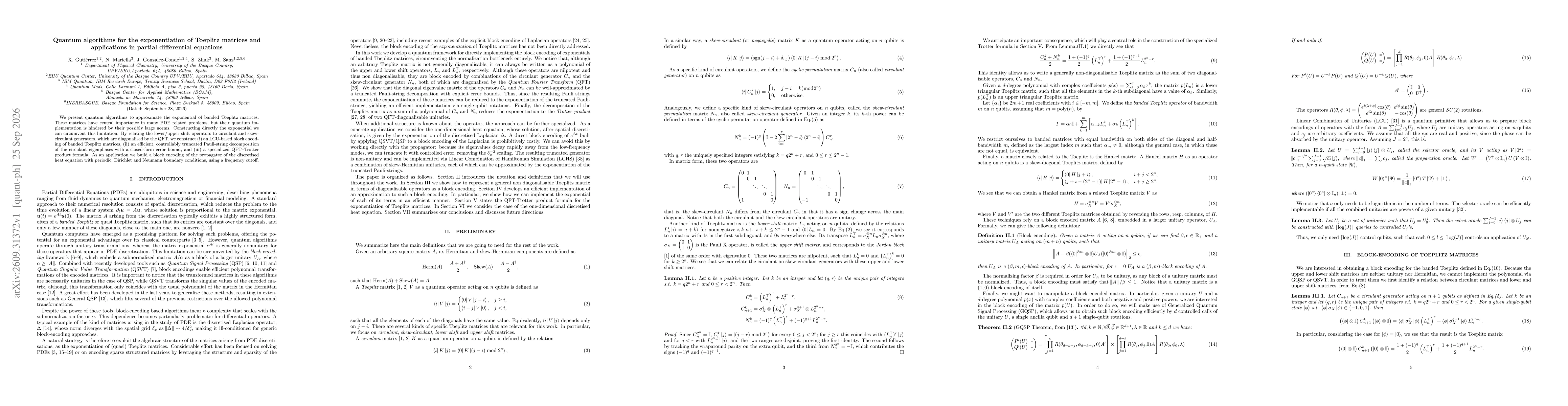 Thumbnail for Quantum algorithms for the exponentiation of Toeplitz matrices and applications in partial differential equations