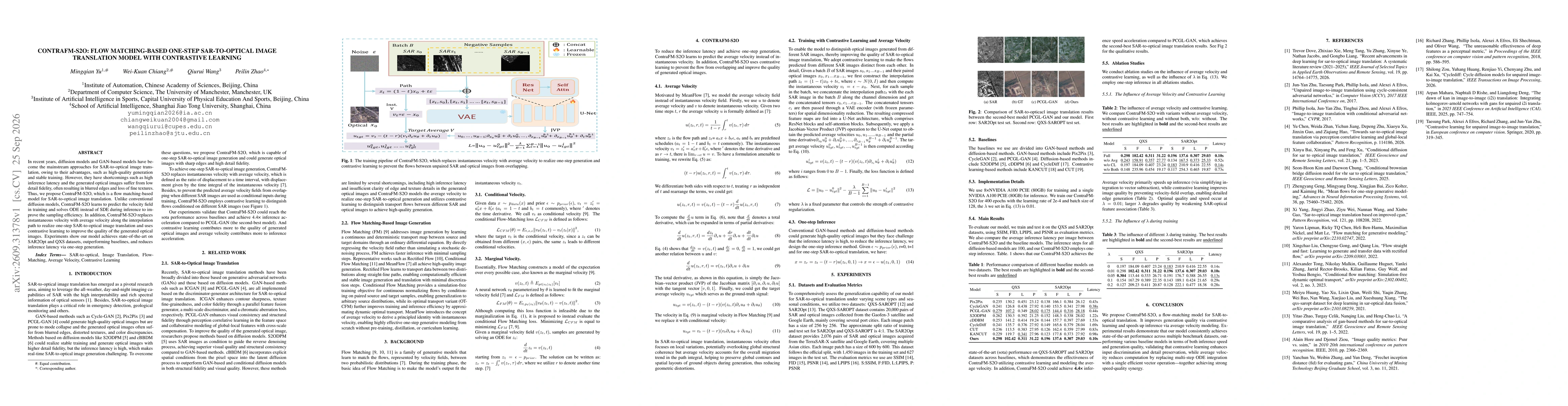 Thumbnail for ContraFM-S2O: Flow Matching-Based One-step SAR-to-Optical Image Translation Model with Contrastive Learning