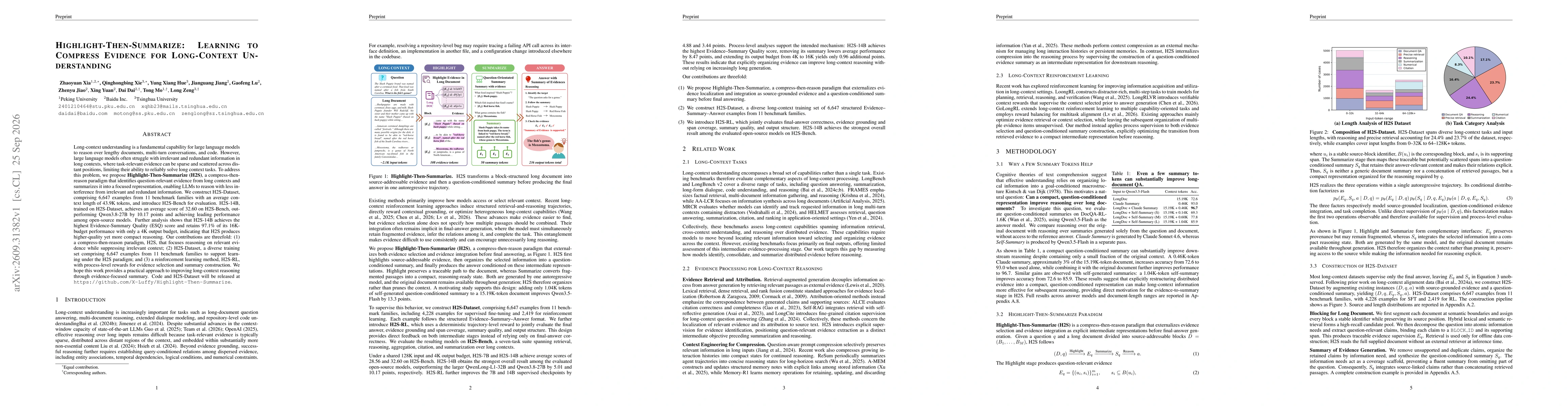 Thumbnail for Highlight-Then-Summarize: Learning to Compress Evidence for Long-Context Understanding