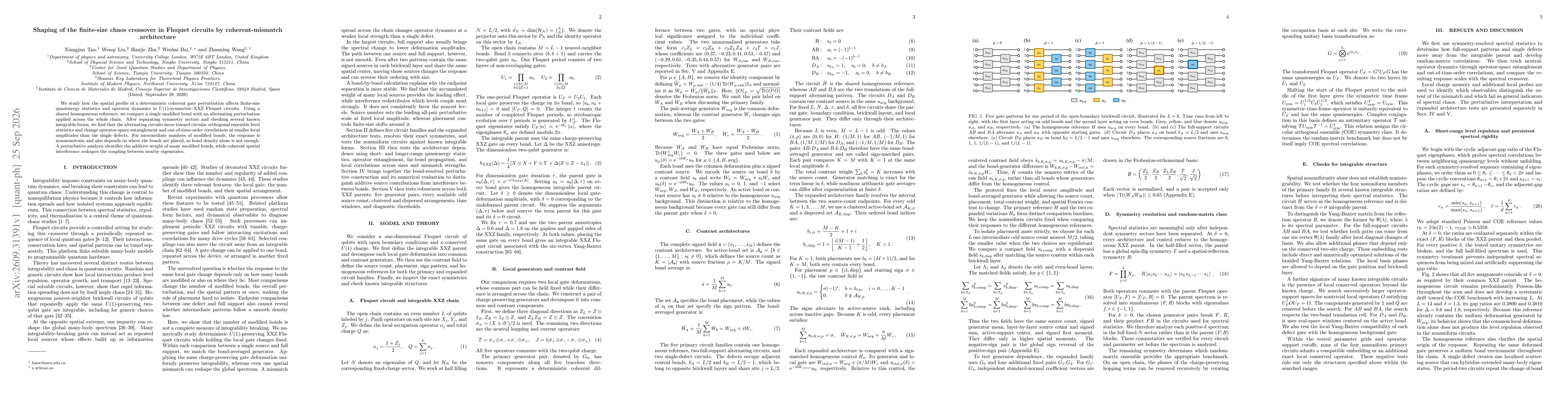 Thumbnail for Shaping of the finite-size chaos crossover in Floquet circuits by coherent-mismatch architecture