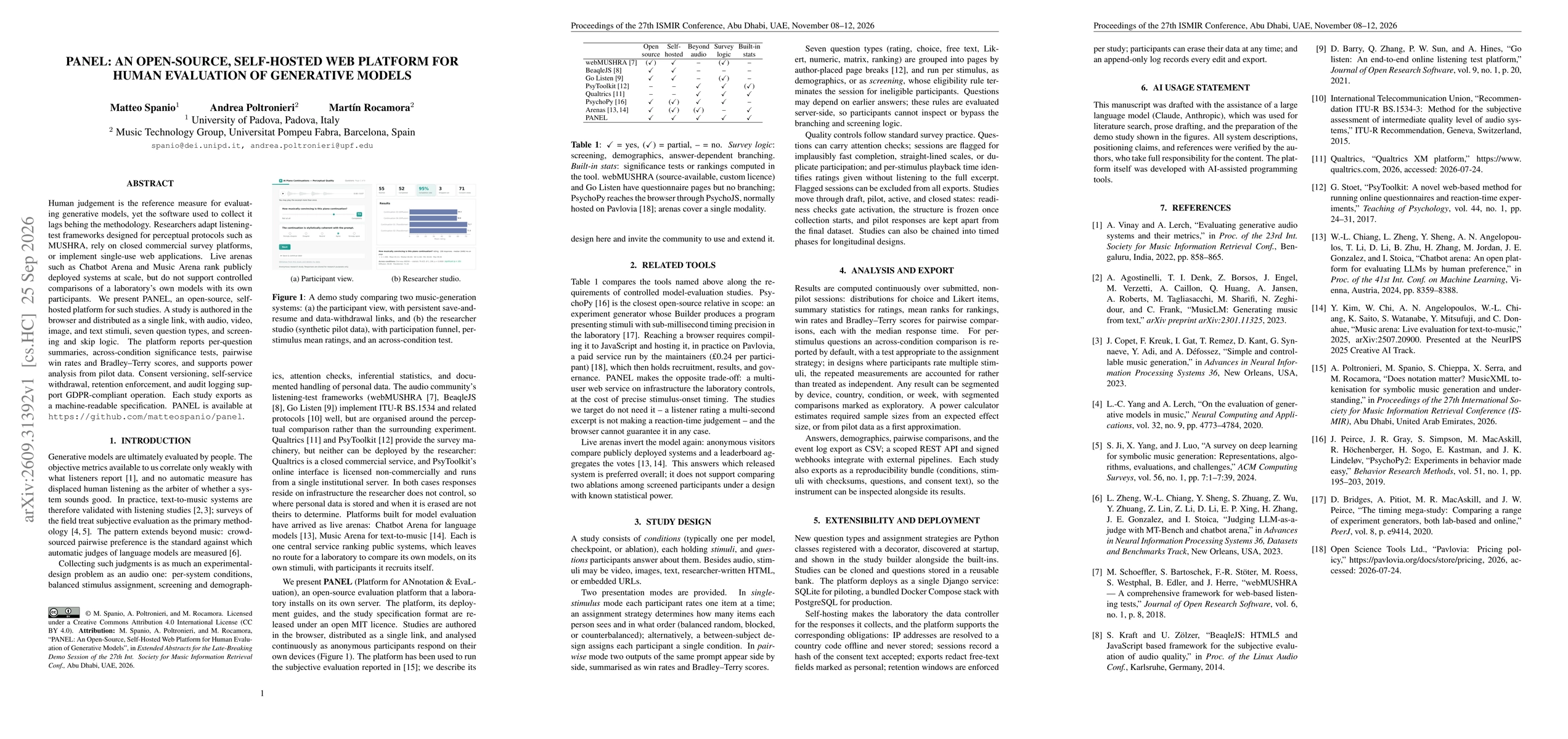 Thumbnail for PANEL: An Open-Source, Self-Hosted Web Platform for Human Evaluation of Generative Models