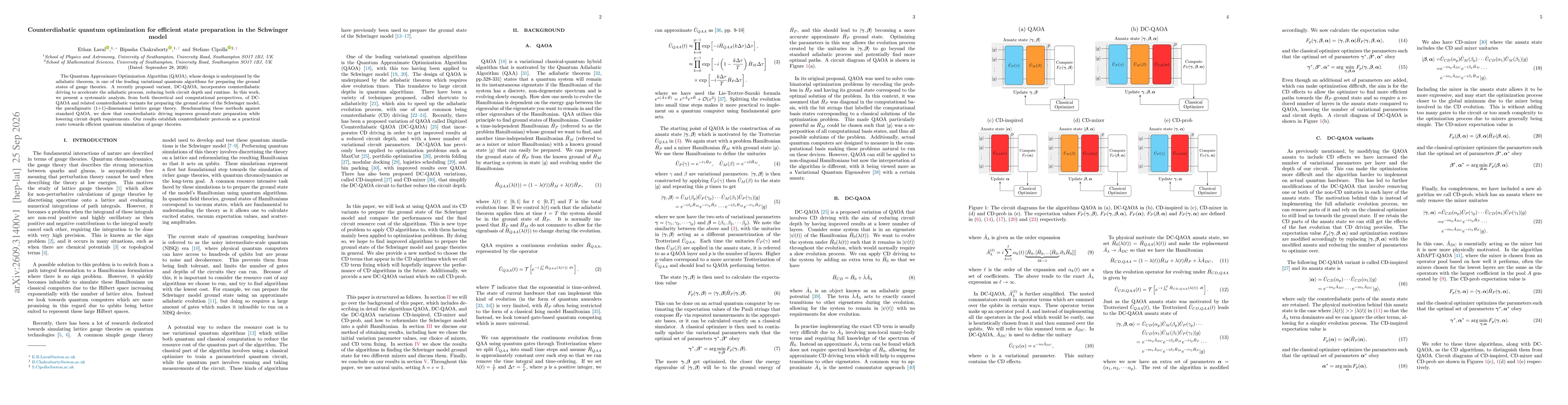Thumbnail for Counterdiabatic quantum optimization for efficient state preparation in the Schwinger model
