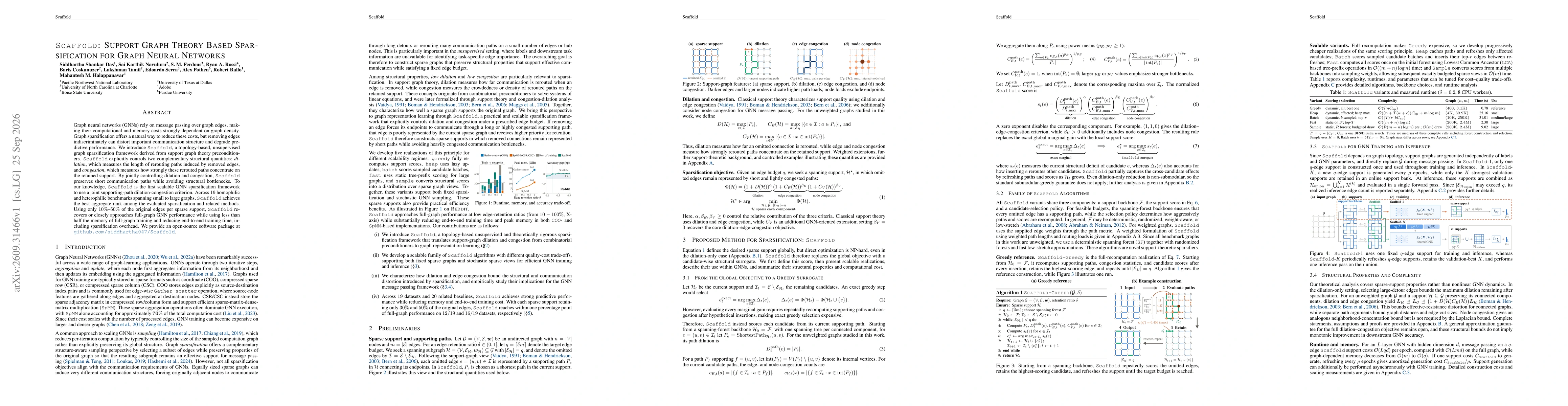 Thumbnail for Scaffold: Support Graph Theory Based Sparsification for Graph Neural Networks