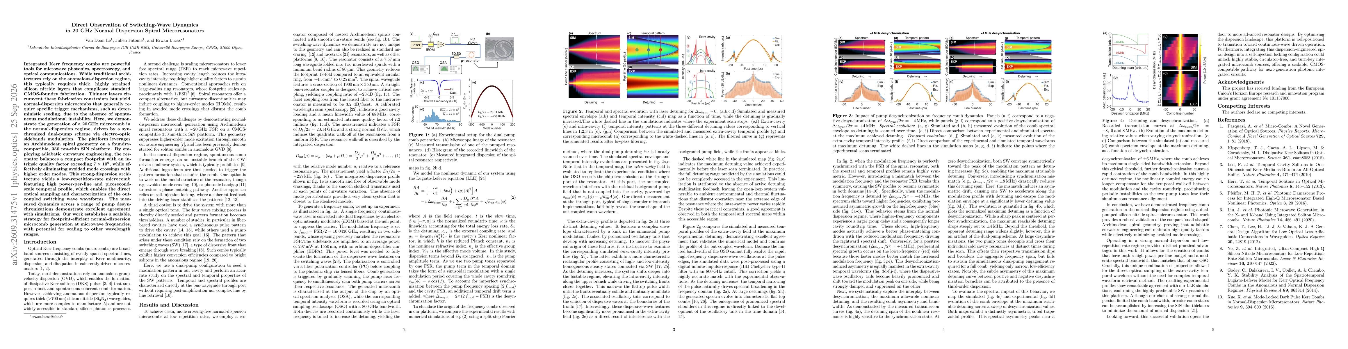 Thumbnail for Direct Observation of Switching-Wave Dynamics in 20 GHz Normal Dispersion Spiral Microresonators
