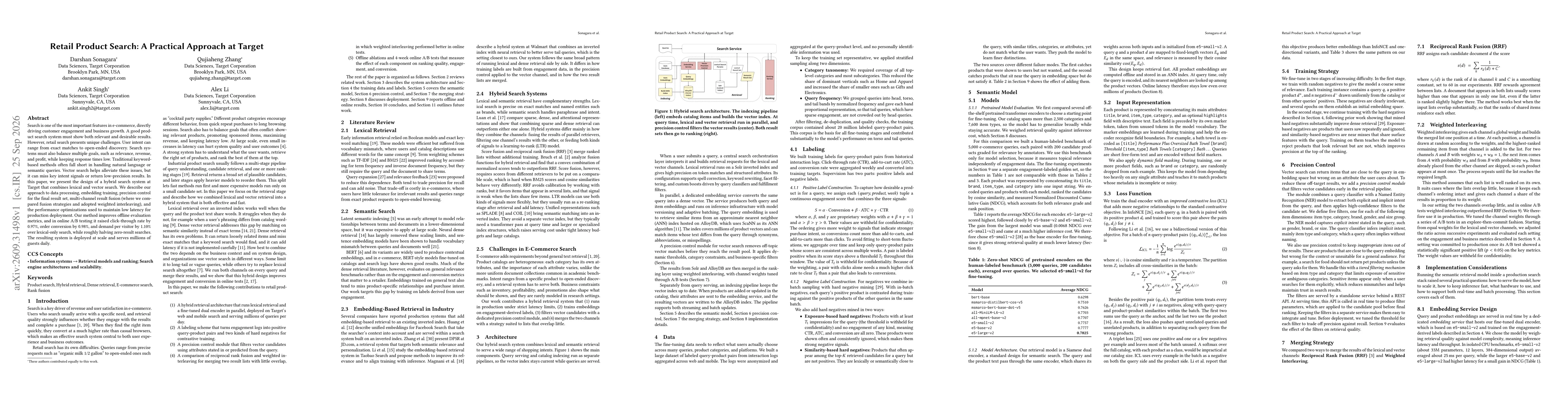 Thumbnail for Retail Product Search: A Practical Approach at Target