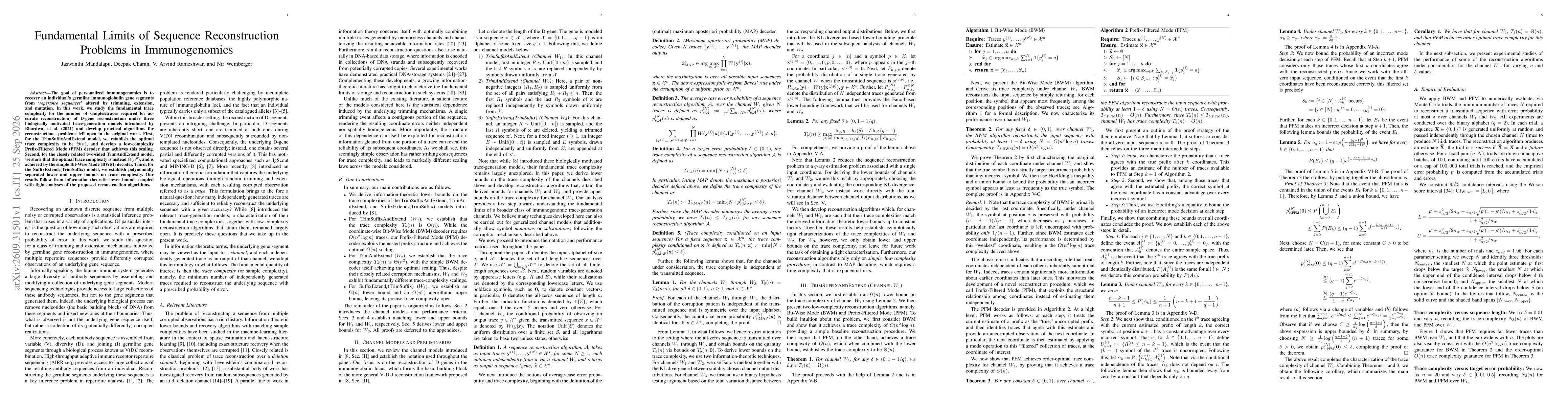 Thumbnail for Fundamental Limits of Sequence Reconstruction Problems in Immunogenomics