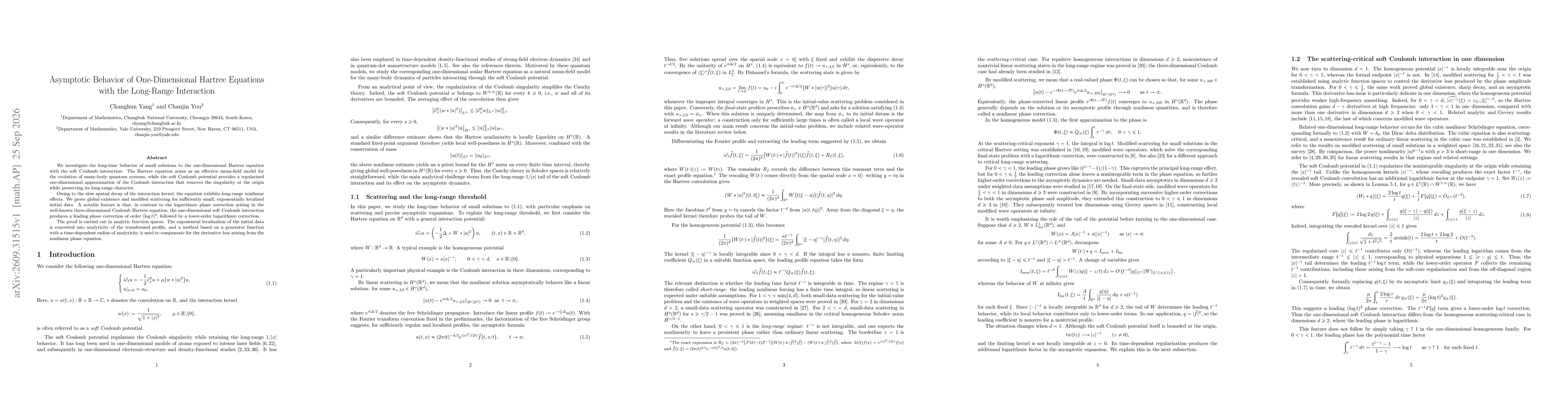 Thumbnail for Asymptotic Behavior of One-Dimensional Hartree Equations with the Long-Range Interaction