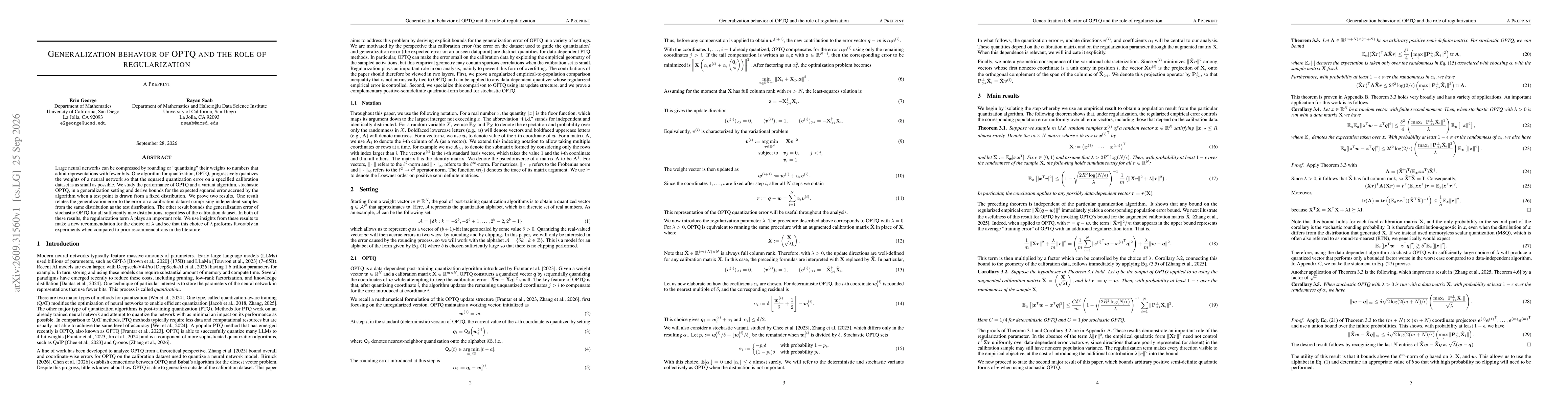 Thumbnail for Generalization behavior of OPTQ and the role of regularization