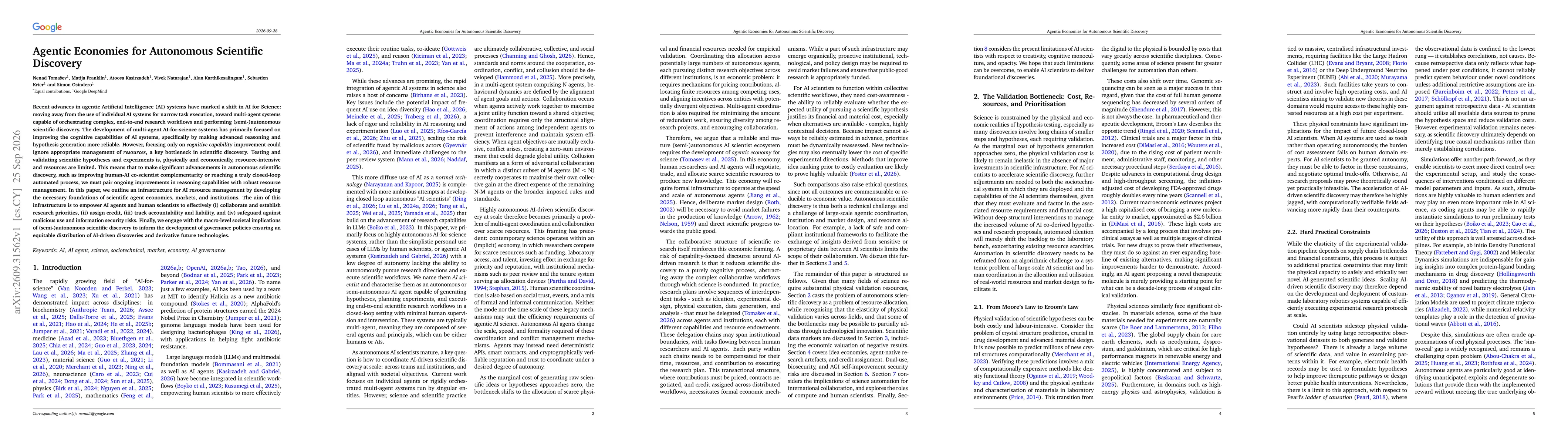 Thumbnail for Agentic Economies for Autonomous Scientific Discovery