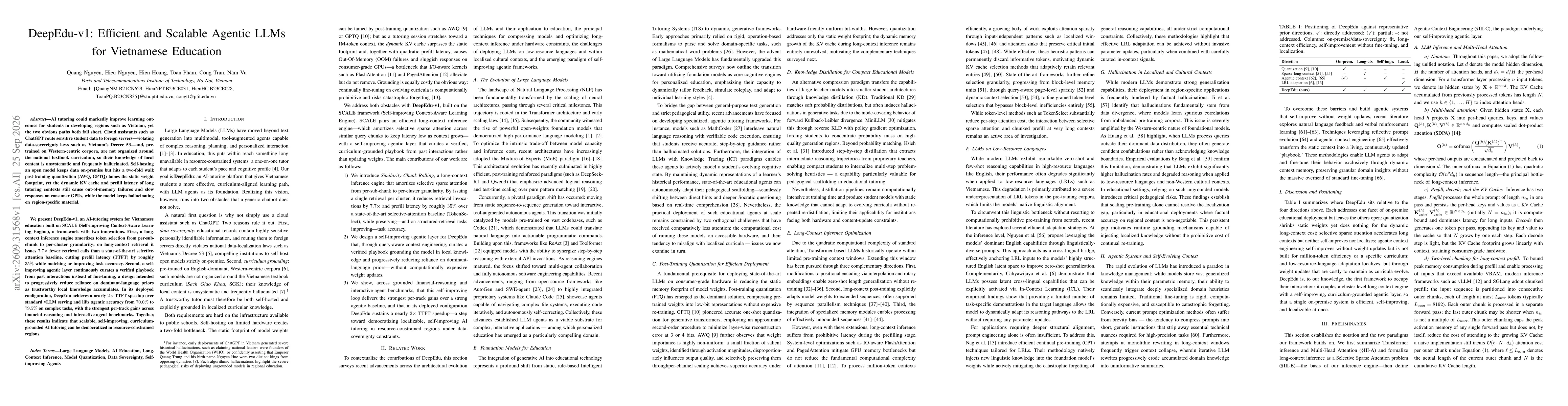 Thumbnail for DeepEdu-v1: Efficient and Scalable Agentic LLMs for Vietnamese Education