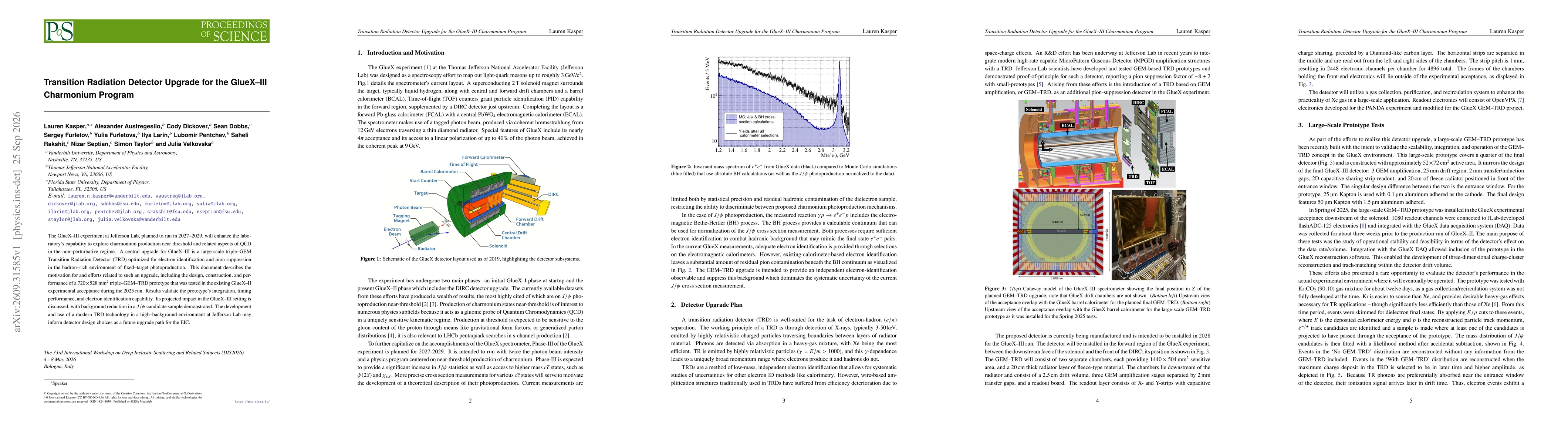 Thumbnail for Transition Radiation Detector Upgrade for the GlueX-III Charmonium Program
