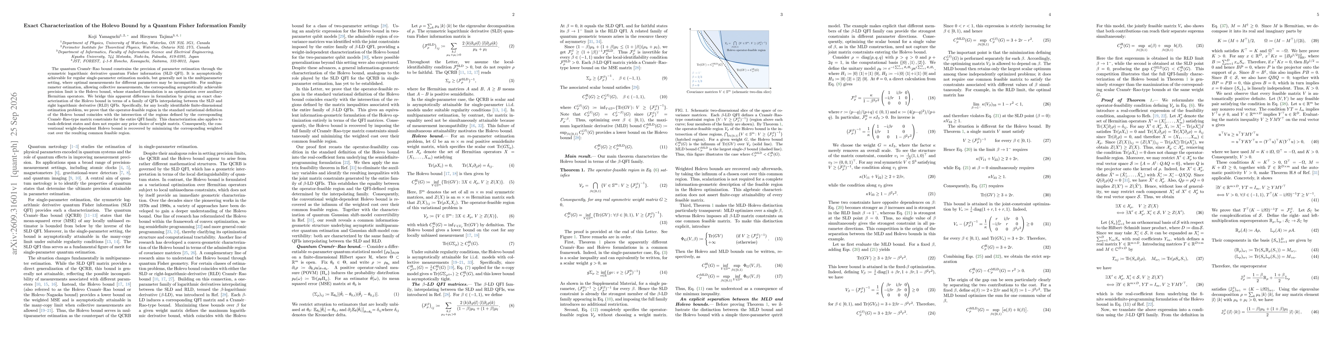 Thumbnail for Exact Characterization of the Holevo Bound by a Quantum Fisher Information Family