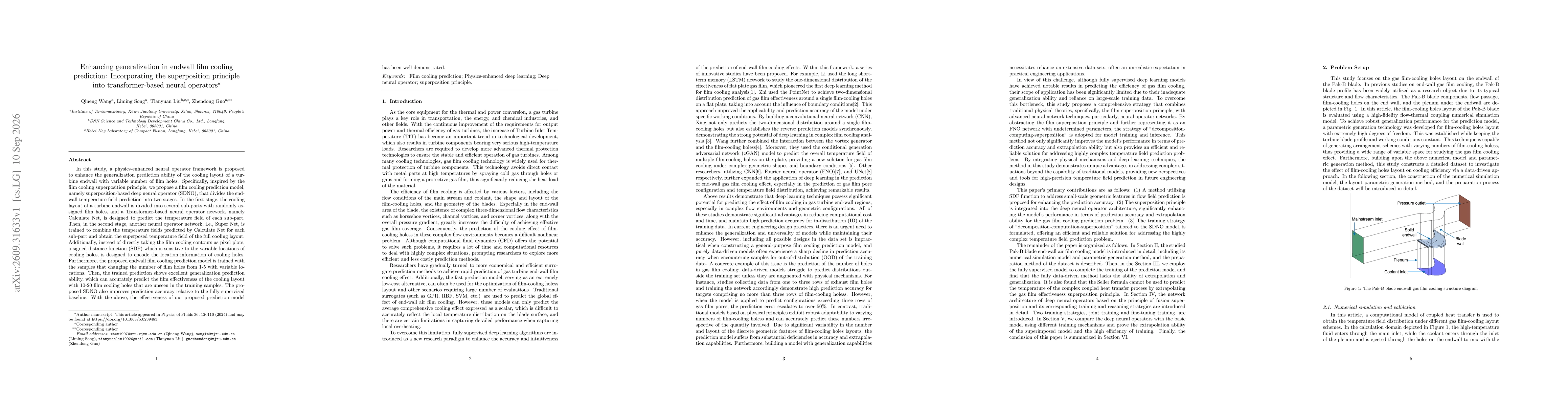 Thumbnail for Enhancing generalization in endwall film cooling prediction: Incorporating the superposition principle into transformer-based neural operators