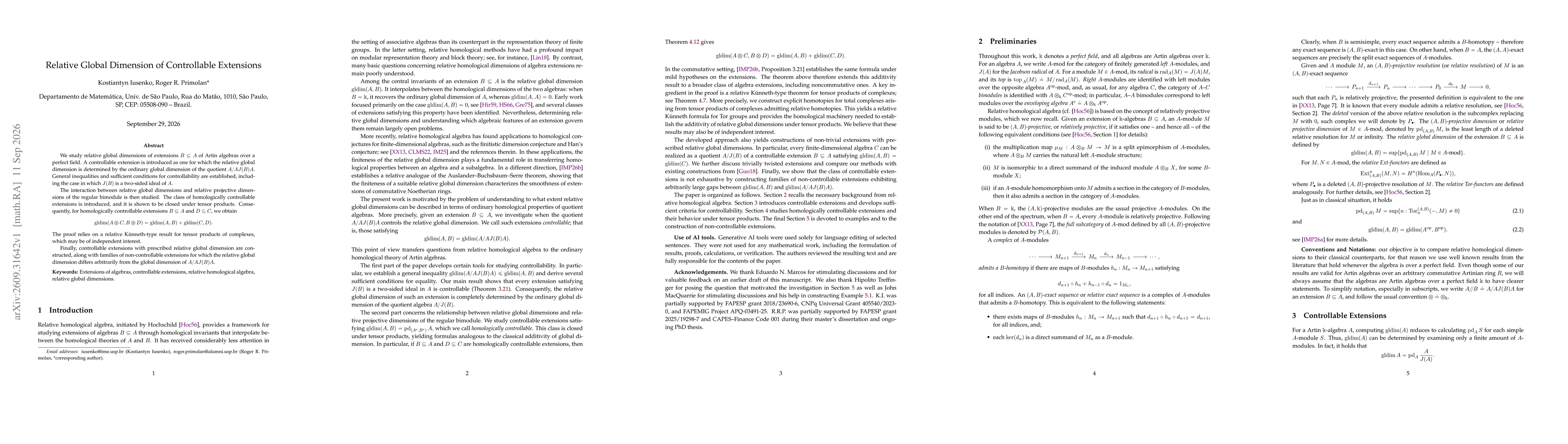 Thumbnail for Relative Global Dimension of Controllable Extensions