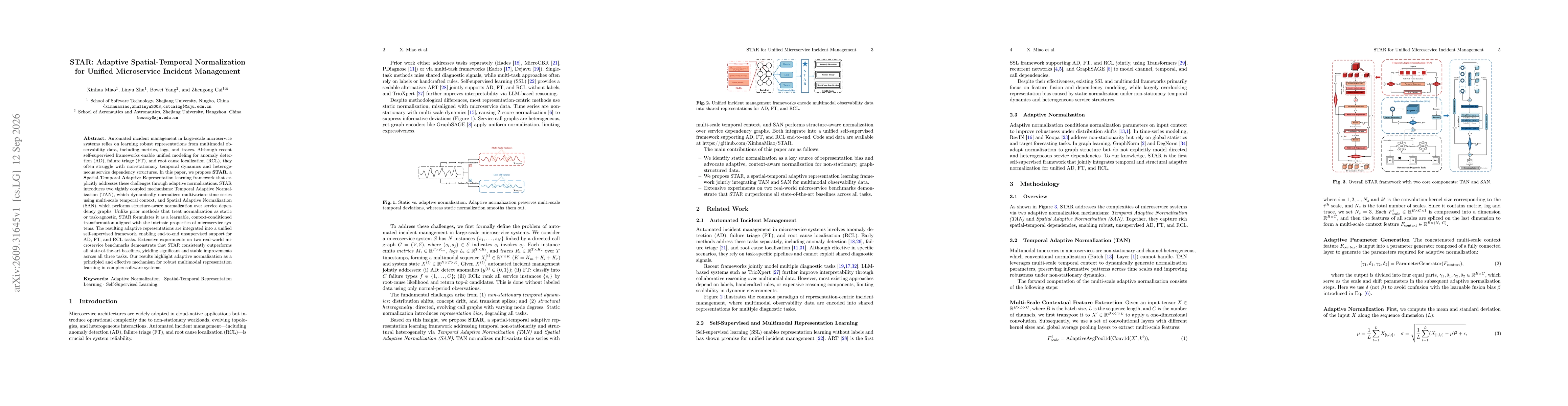 Thumbnail for STAR: Adaptive Spatial-Temporal Normalization for Unified Microservice Incident Management