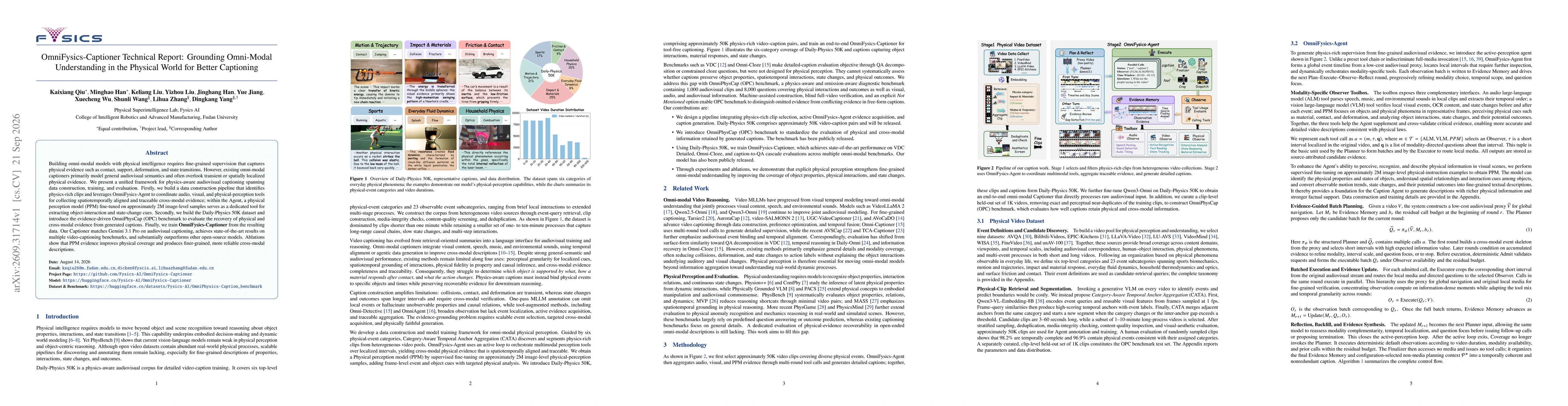 Thumbnail for OmniFysics-Captioner Technical Report: Grounding Omni-Modal Understanding in the Physical World for Better Captioning