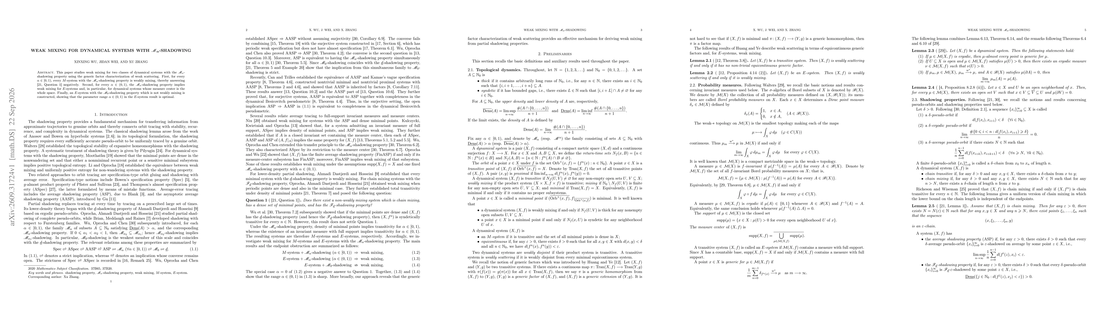 Thumbnail for Weak mixing for dynamical systems with ${\bm{\mathscr M}}_{\bmα}$-shadowing