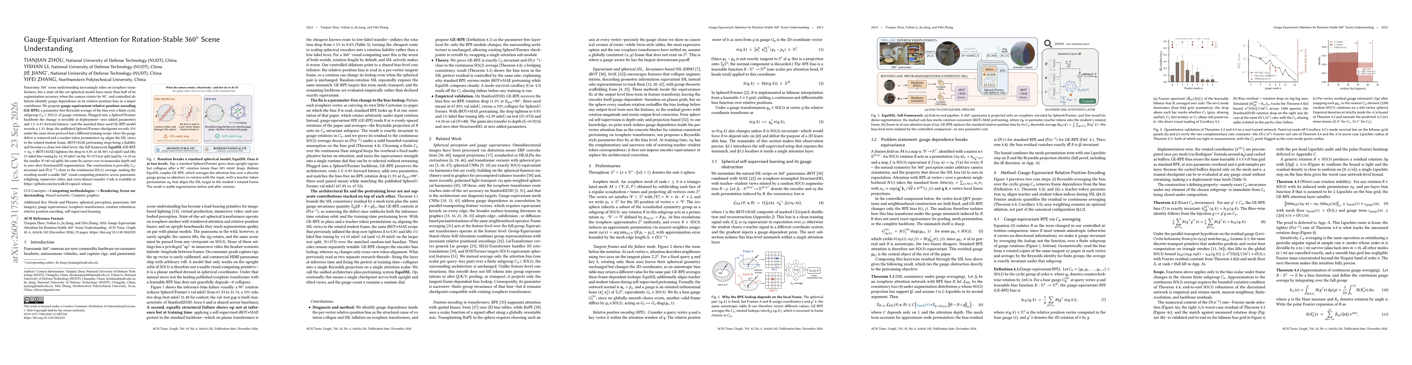 Thumbnail for Gauge-Equivariant Attention for Rotation-Stable $360^\circ$ Scene Understanding