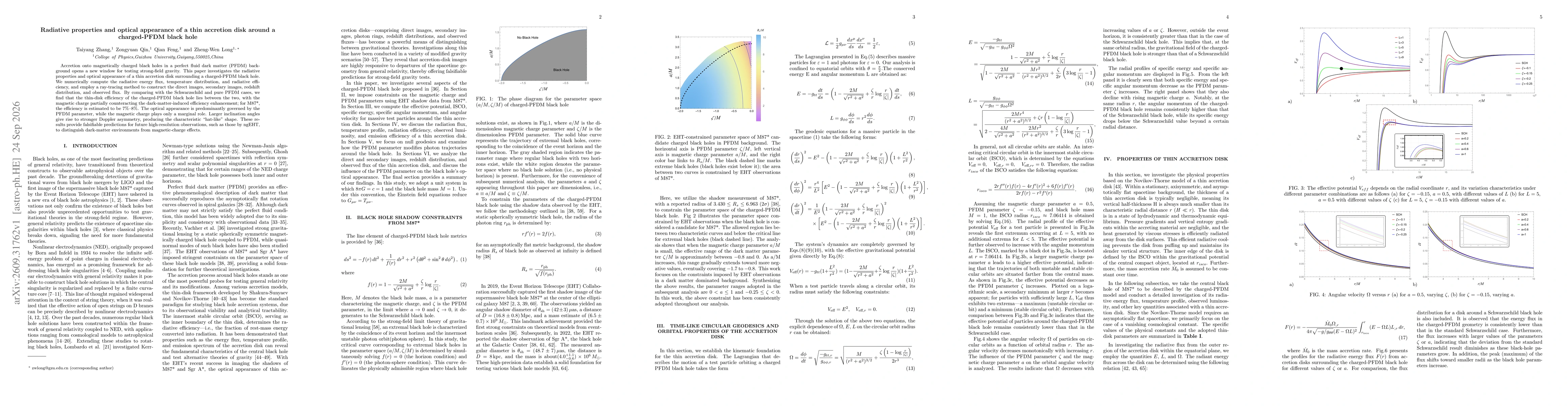 Thumbnail for Radiative properties and optical appearance of a thin accretion disk around a charged-PFDM black hole