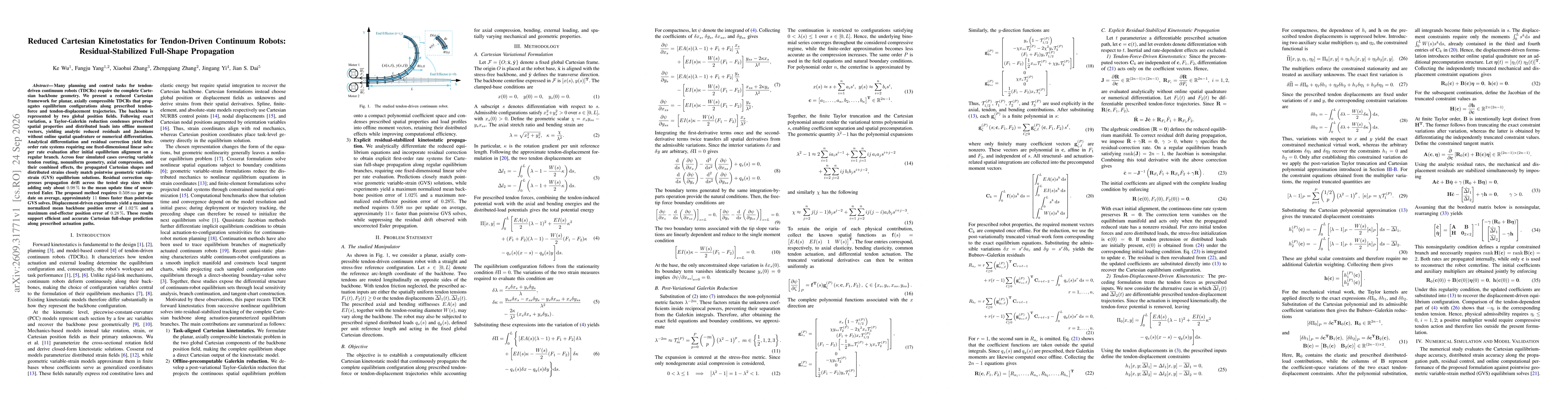 Thumbnail for Reduced Cartesian Kinetostatics for Tendon-Driven Continuum Robots: Residual-Stabilized Full-Shape Propagation