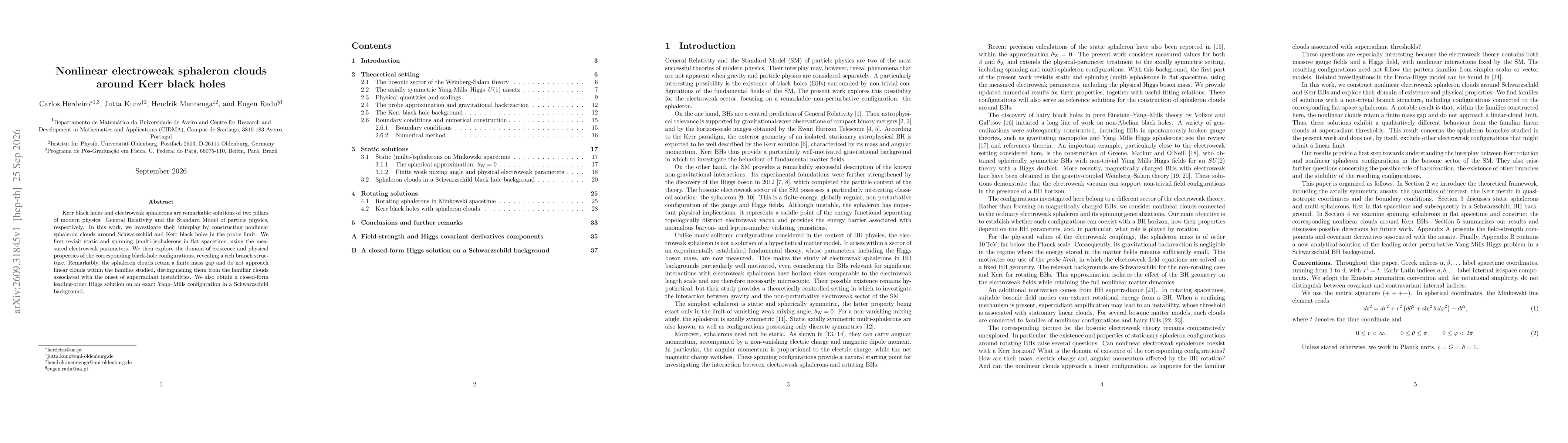 Thumbnail for Nonlinear electroweak sphaleron clouds around Kerr black holes