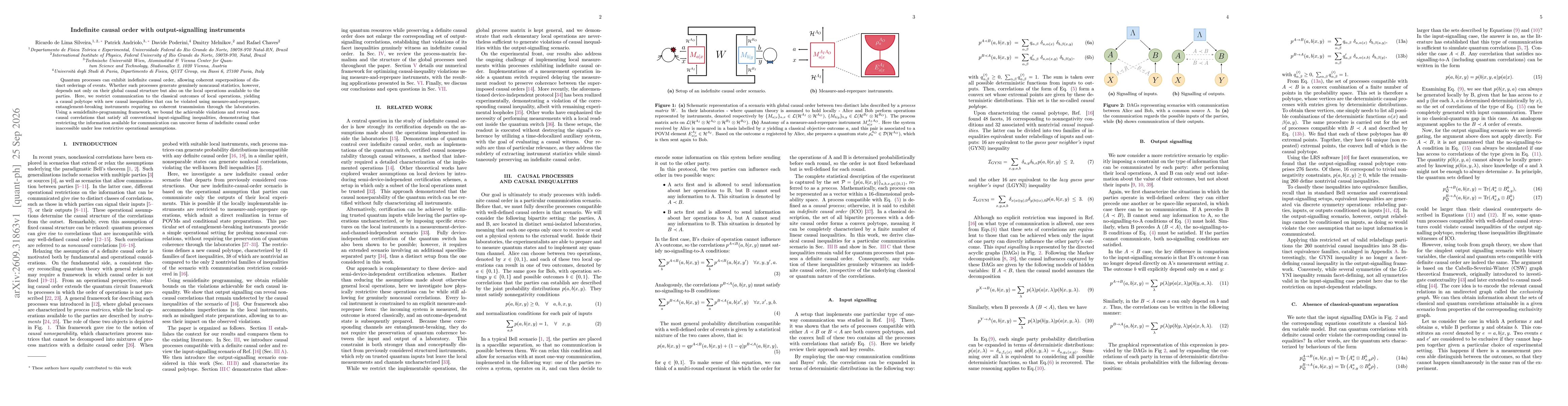 Thumbnail for Indefinite causal order with output-signalling instruments