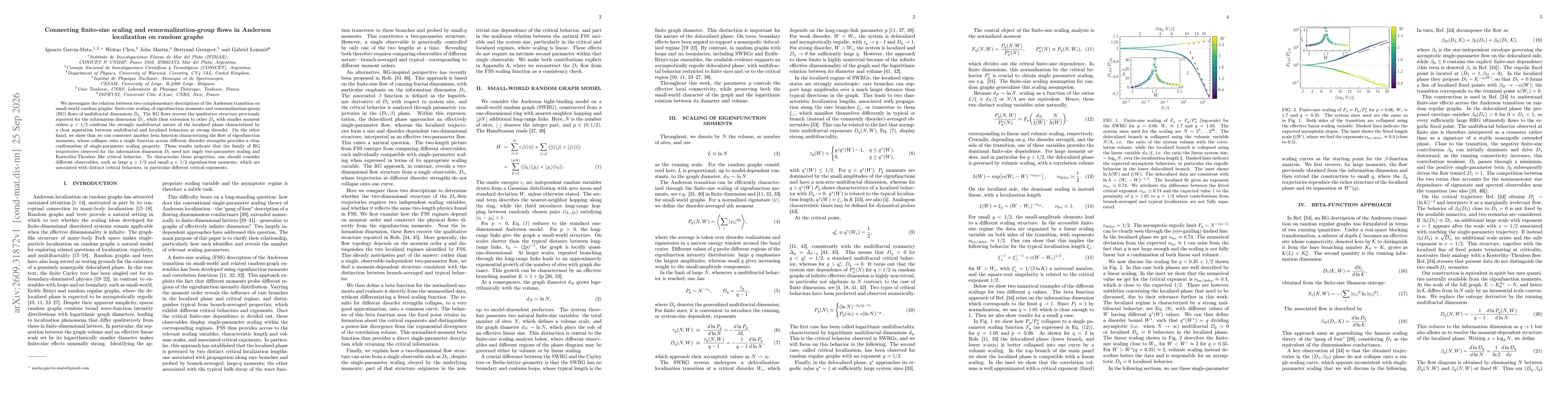 Thumbnail for Connecting finite-size scaling and renormalization-group flows in Anderson localization on random graphs