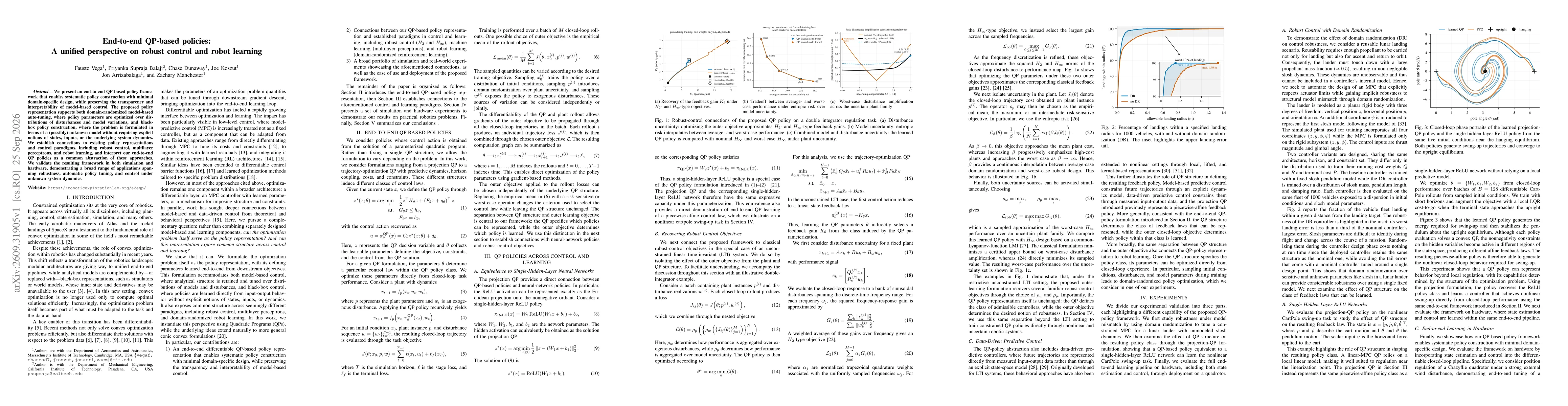 Thumbnail for End-to-end QP-based policies: A unified perspective on robust control and robot learning
