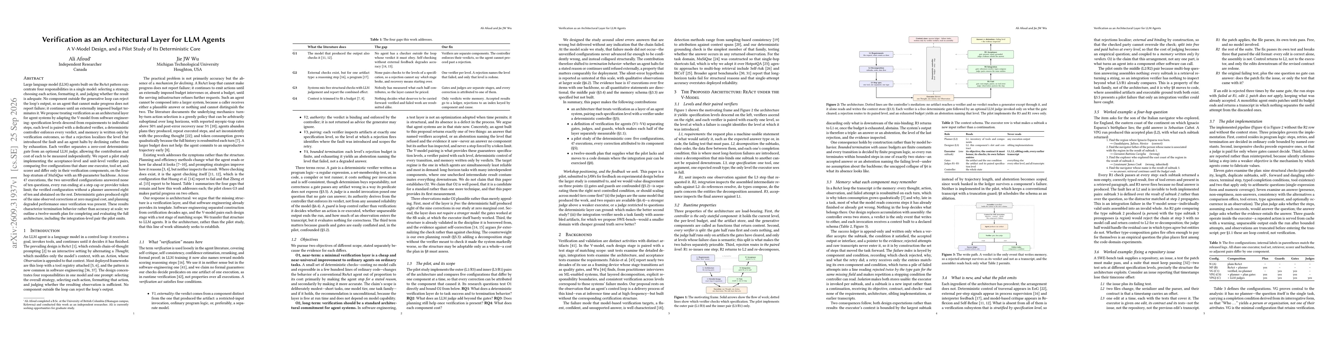Thumbnail for Verification as an Architectural Layer for LLM Agents: A V-Model Design, and a Pilot Study of Its Deterministic Core