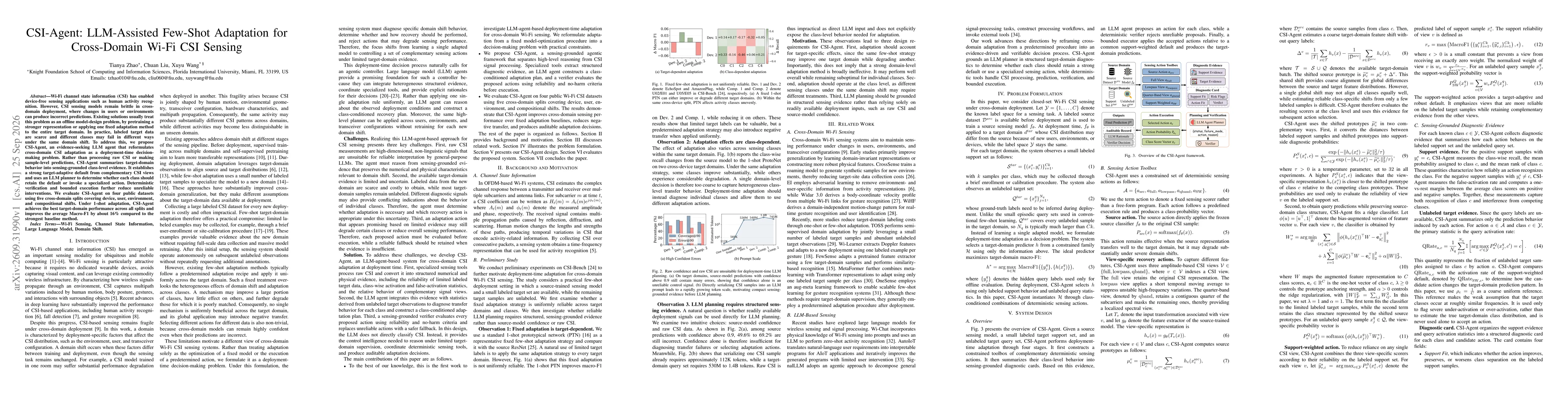 Thumbnail for CSI-Agent: LLM-Assisted Few-Shot Adaptation for Cross-Domain Wi-Fi CSI Sensing