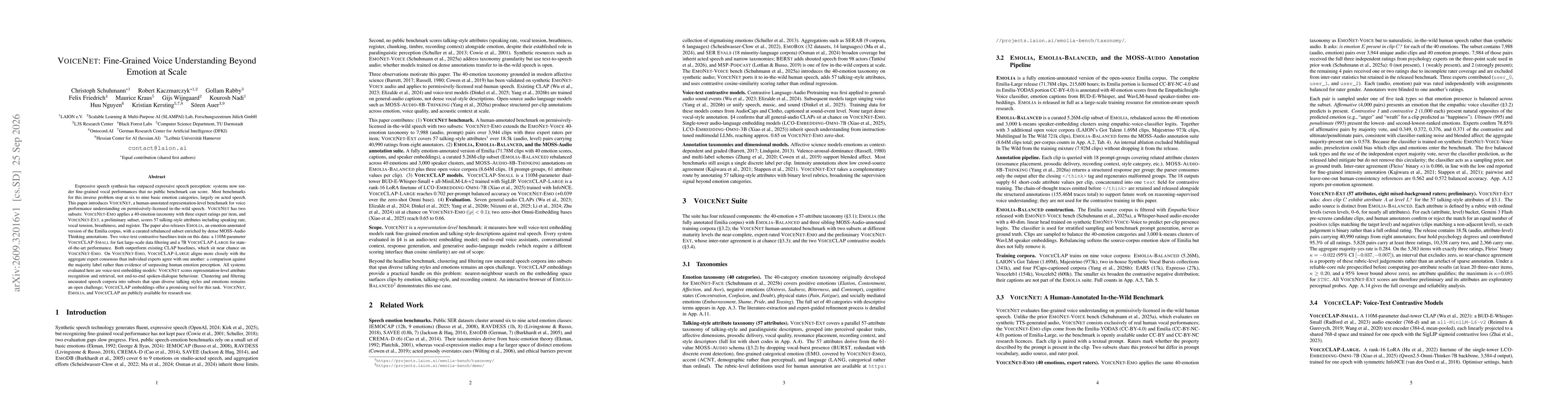 Thumbnail for VoiceNet: Fine-Grained Voice Understanding Beyond Emotion at Scale