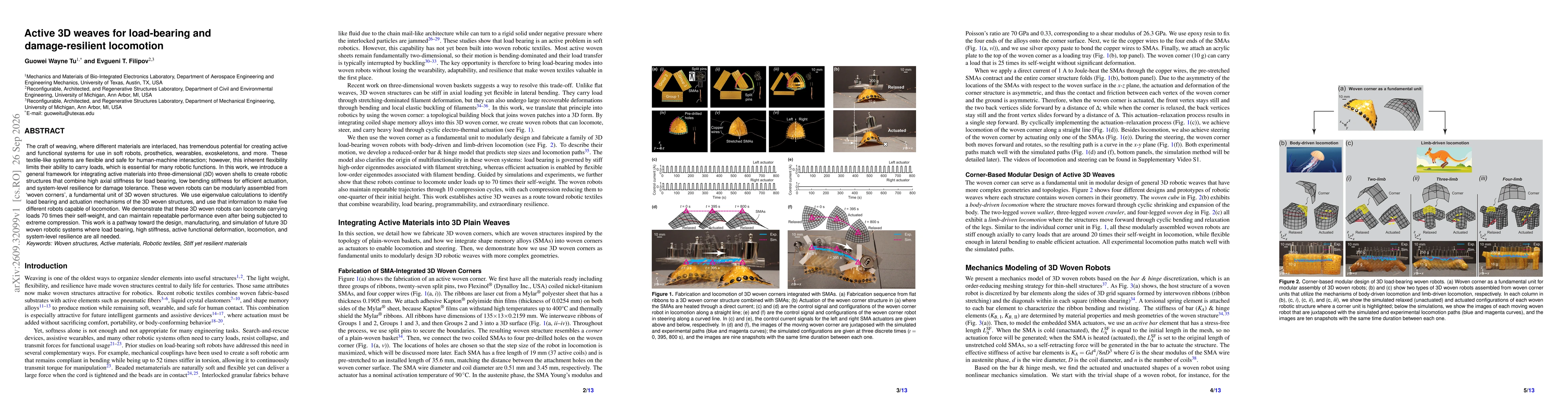 Thumbnail for Active 3D weaves for load-bearing and damage-resilient locomotion