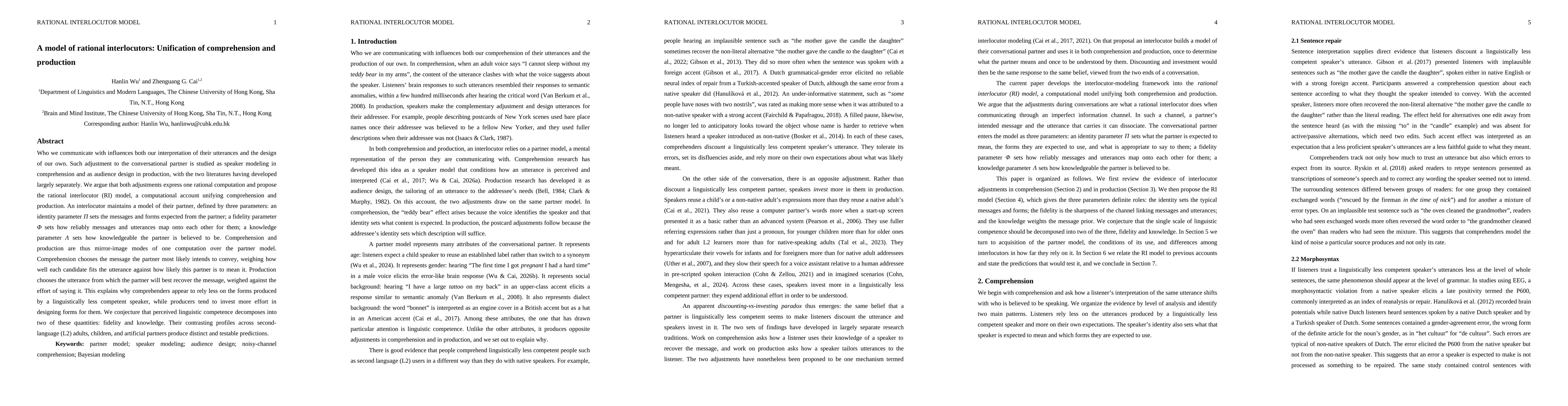 Thumbnail for A model of rational interlocutors: Unification of comprehension and production