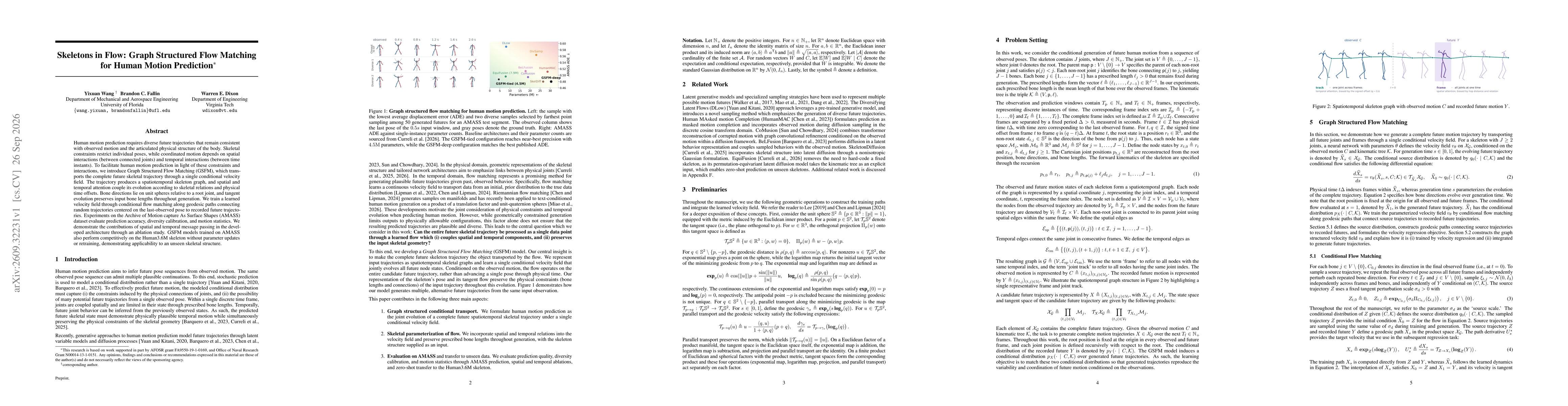 Thumbnail for Skeletons in Flow: Graph Structured Flow Matching for Human Motion Prediction