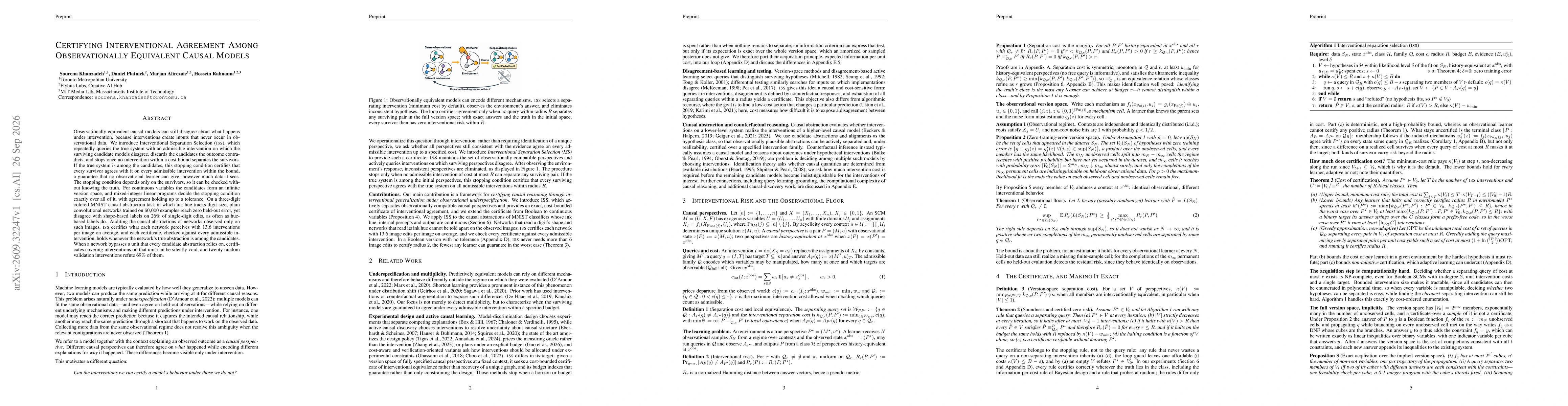 Thumbnail for Certifying Interventional Agreement Among Observationally Equivalent Causal Models