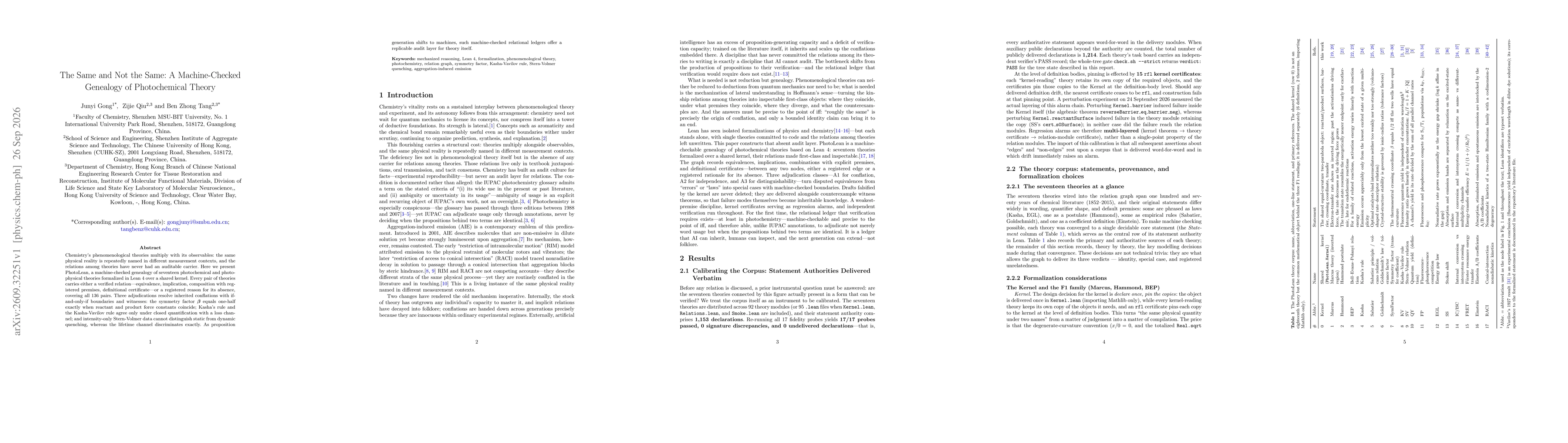 Thumbnail for The Same and Not the Same: A Machine-Checked Genealogy of Photochemical Theory